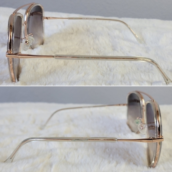 QUAY // ltd ed oversized clear gold frame brown gradient lens aviators flaw main image 10